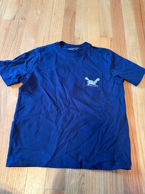 Vineyard Vines Boys Navy Short-Sleeve Pocket Tee with Whale Graphic